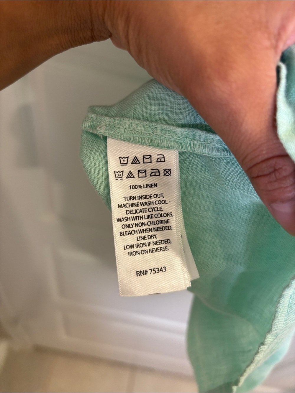 Cynthia Rowley 100% Linen Mint Green Peasant Blouse Size Small - Picture 4 of 4